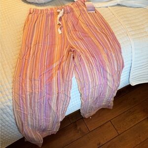 Target Pink and Orange Striped Pajama Bottoms NWT